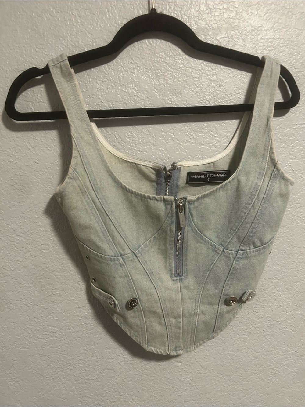 Maniere de voir denim corset top